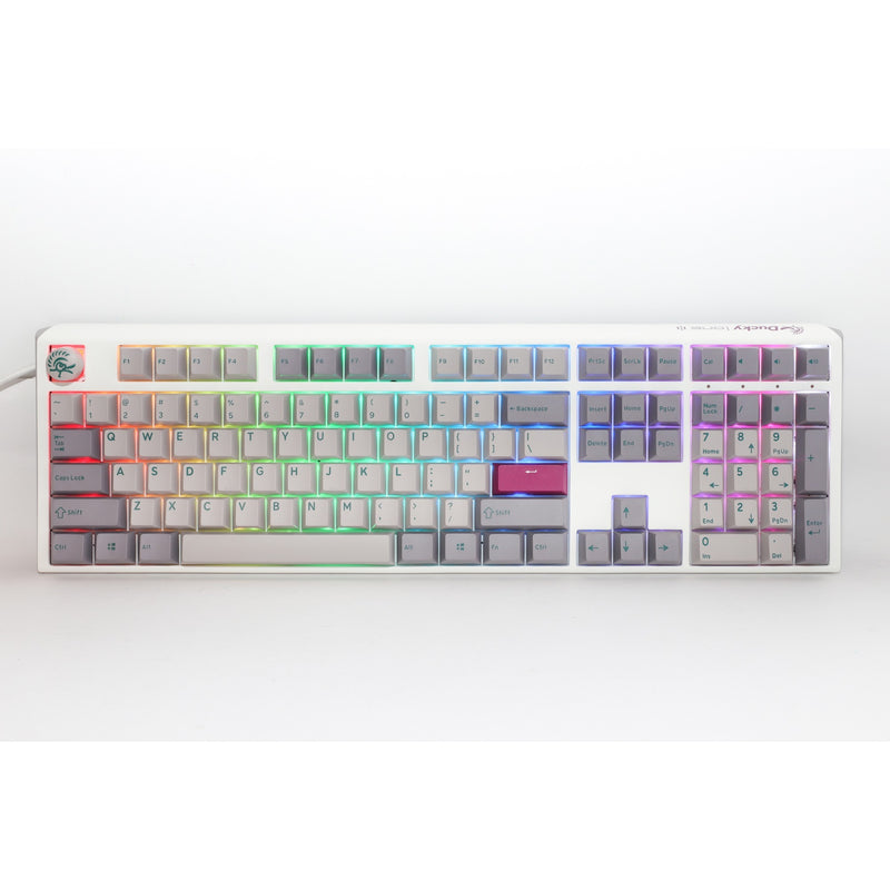 Load image into Gallery viewer, Ducky one 3 mist grey, toetsenbord (lichtgrijs, us lay-out, cherry mx red, rgb led, double-shot pbt, hot-swappable, quack mechanics)
