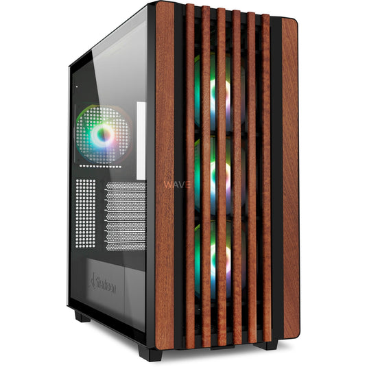Sharkoon rebel c70g rgb midi tower behuizing (zwart | 2x usb-a | 1x usb-c | rgb | tempered glass)