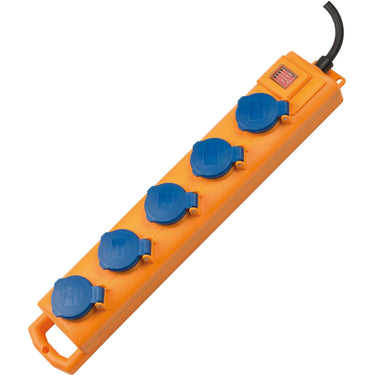 Brennenstuhl super-solid sl 554 de ip54 tafelcontactdozenblok 5-voudig geel blauw 2m h07rn-f3g1,5 met schakelaar