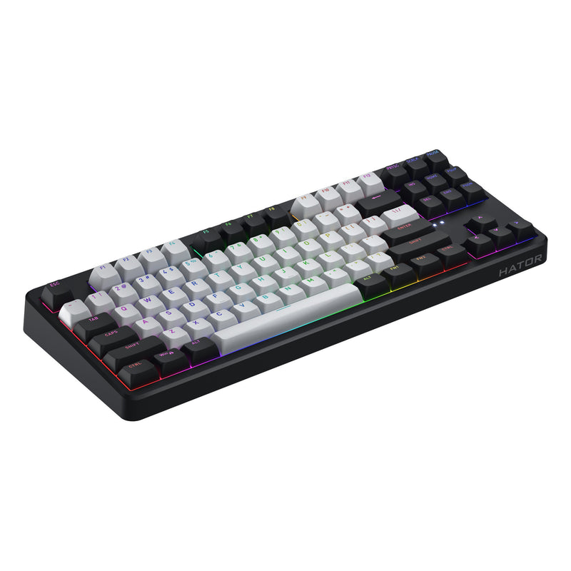 Chargez l'image dans la visionneuse de la galerie, Hator rockfall 3 tkl wireless rgb mechanisch gaming toetsenbord (zwart, us lay-out (qwerty), 80% (tkl), rgb, pbt keycaps, hotswap, 2.4 ghz bluetooth usb-c)
