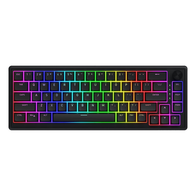 ギャラリービューアに画像をロードする, Hator skyfall wired rgb mechanisch gaming toetsenbord (zwart, us lay-out (qwerty), hator aurum sterling, 65%, rgb, double shot abs, hot-swap)
