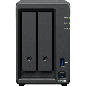 Synology diskstation ds725+ nas (zwart, 2x lan, usb-a 3.2 (5 gbit s))