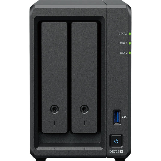 Synology diskstation ds725+ nas (zwart, 2x lan, usb-a 3.2 (5 gbit s))