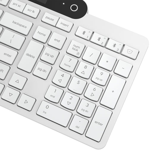Lenovo 800 self-charging bluetooth keyboard (wit, us lay-out (qwerty), plunger, 100%, plunger switch, bluetooth 5.1, usb-c)