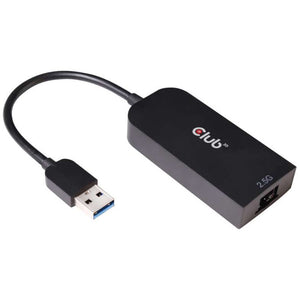 Club 3d usb-a 3.2 gen1 > rj-45 2.5gbps adapter (zwart, 0,16 meter)