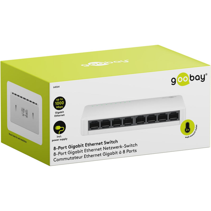 ギャラリービューアに画像をロードする, Goobay 8-poort gigabit ethernet switch (wit)

