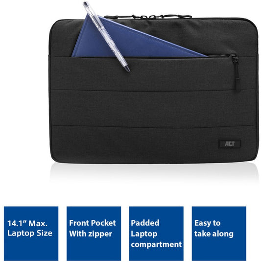 Act connectivity city laptop sleeve 14,1 (zwart)
