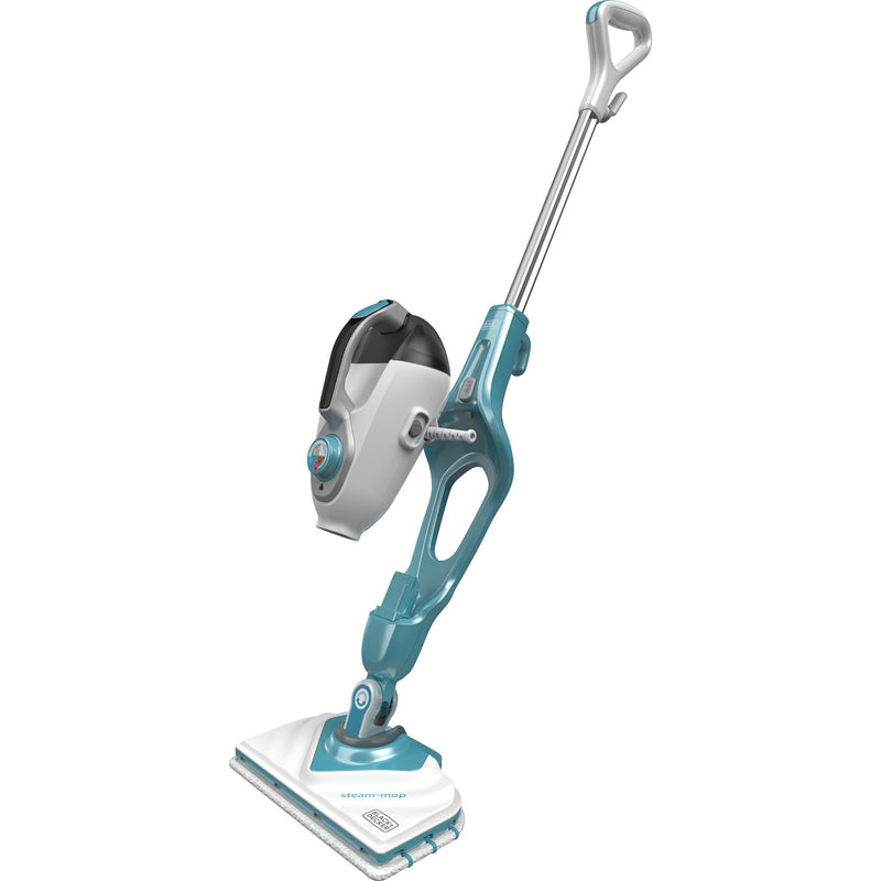 Load image into Gallery viewer, Black+decker 1600w steam-mop bhsm1615dam-qs stoomreiniger (wit blauw, incl. steamitt, deltavoet en 17 accessoires)
