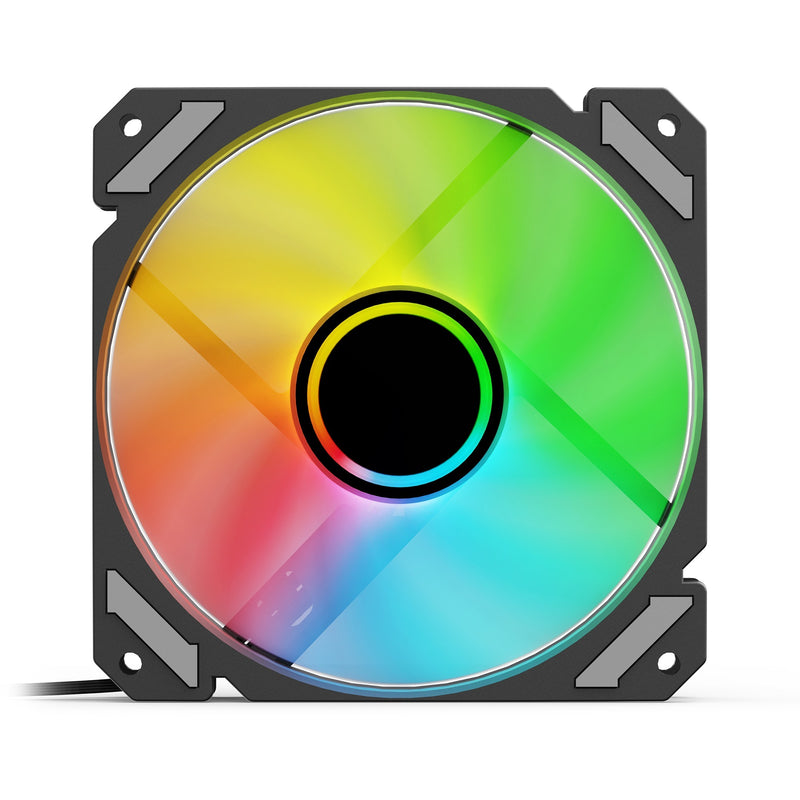 Load image into Gallery viewer, Sharkoon shark mirror rgb pwm reverse case fan (zwart, 120 x 120 x 25 mm)
