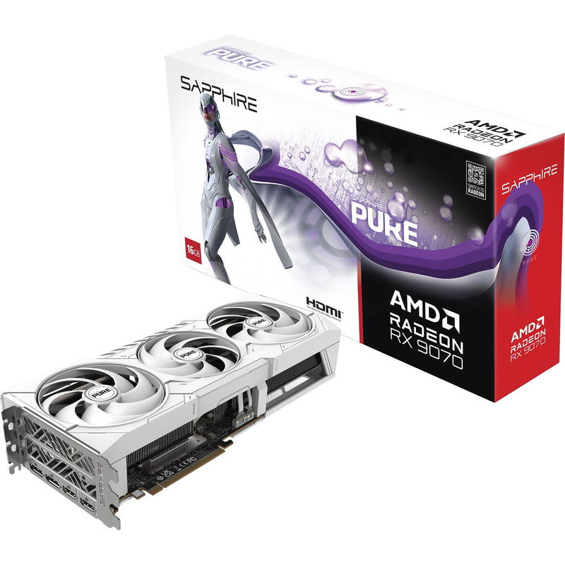 Load image into Gallery viewer, Sapphire radeon rx 9070 pure oc grafische kaart (wit, 2x displayport, 2x hdmi, rdna4)
