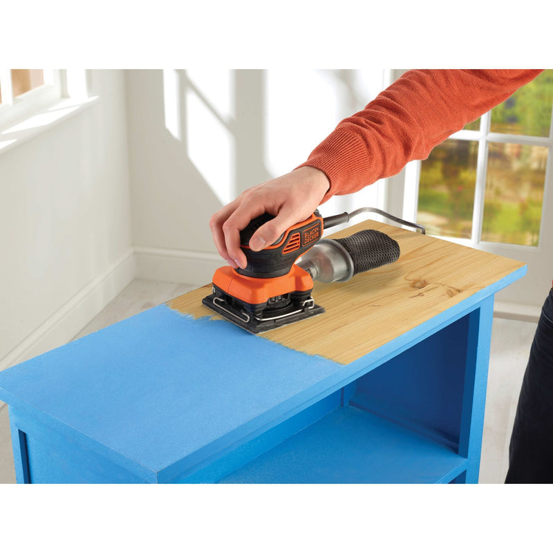 Load image into Gallery viewer, Black+decker 220w 1 4 vel schuurmachine met handpalmschakelaar ka450-qs vlakschuurmachine (oranje zwart)
