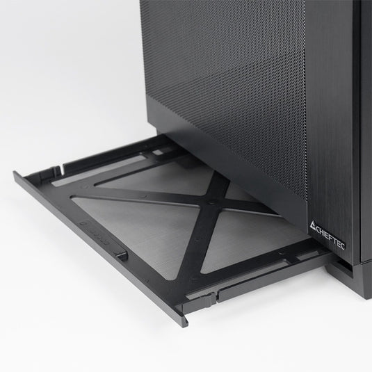 Chieftec visio air midi tower behuizing (zwart | 2x usb-a | 1x usb-c | tempered glass)