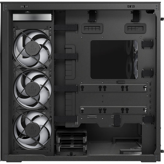Arctic xtender vg midi tower behuizing (zwart | 2x usb-a | 1x usb-c | rgb | tempered glass)