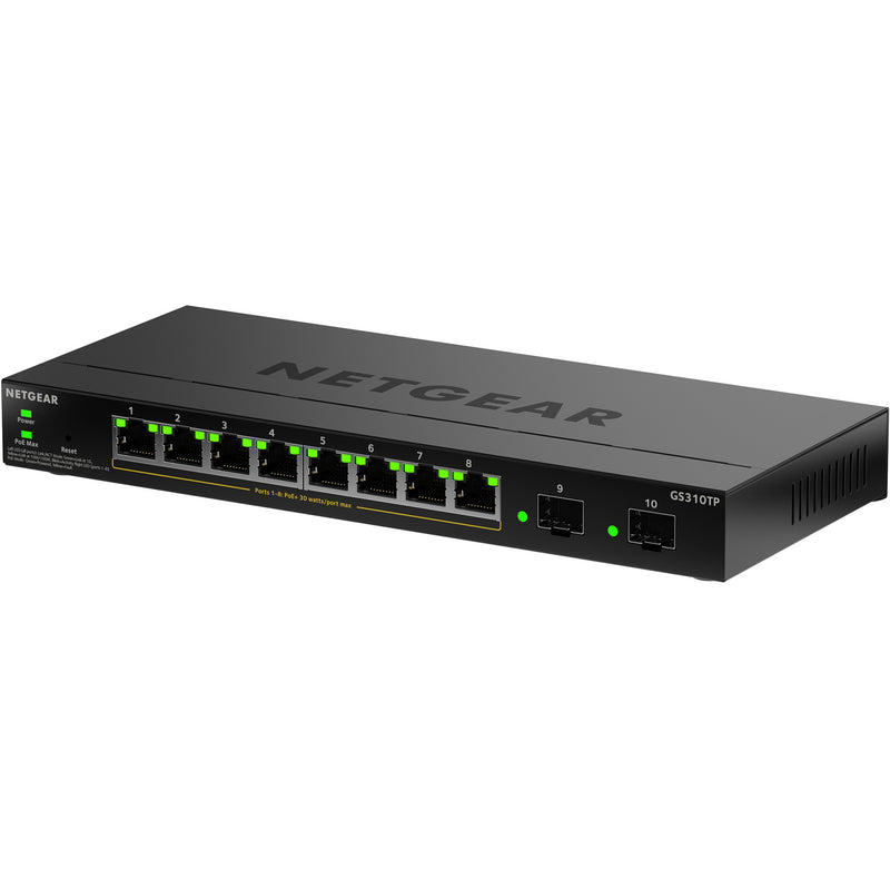 Load image into Gallery viewer, Netgear gs310tpv2 switch (zwart, 55w poe budget)
