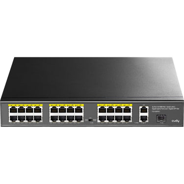 Cudy 24-port 10 100m poe+ switch (zwart)