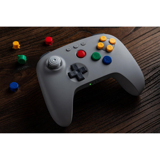8bitdo 64 bluetooth controller (grijs, bluetooth 5.0 usb, switch, switch 2, pc, android)