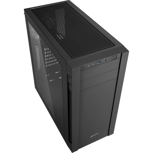 Sharkoon s25-w midi tower behuizing (zwart | 2x usb-a | window)