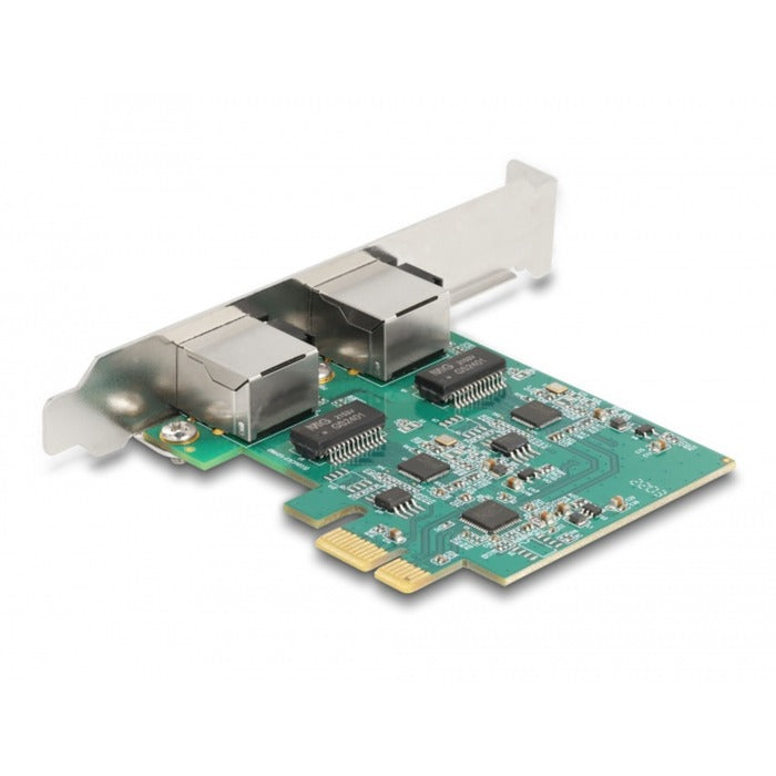 Afbeelding laden in galerijviewer, Delock pci express x1 card to 2 x rj45 2.5 gigabit lan rtl8125 netwerkadapter
