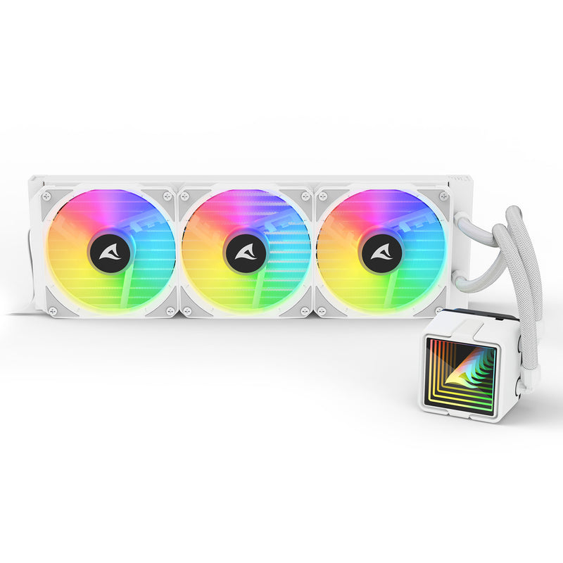 Load image into Gallery viewer, Sharkoon s100 argb waterkoeling (wit, 4-pins pwm fan-connector)
