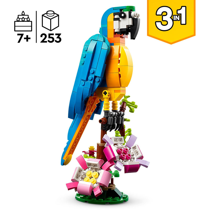 Afbeelding laden in galerijviewer, Lego creator 3in1 exotische papegaai - kikker - vis dieren speelgoed set voor kinderen - 31136
