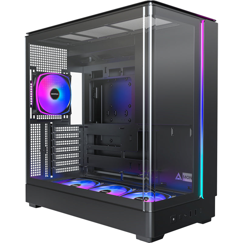 Load image into Gallery viewer, Montech king 45 pro midi tower behuizing (zwart | 2x usb-a | 1x usb-c | rgb | window)
