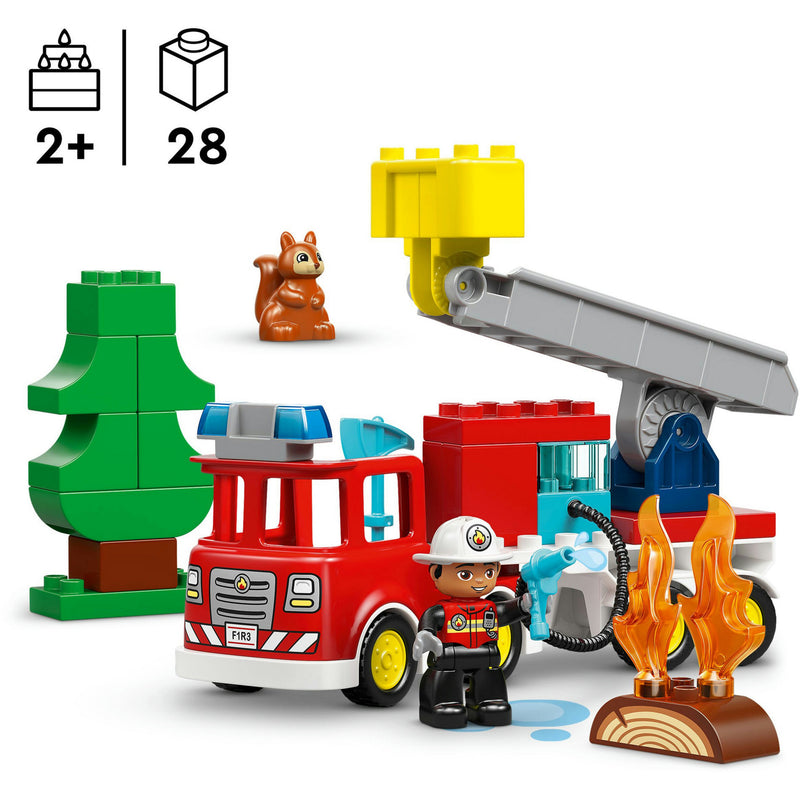 Load image into Gallery viewer, Lego duplo 10473 brandweertruck met slang en brandweerman
