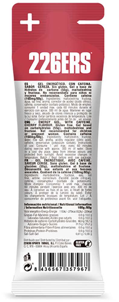 Load image into Gallery viewer, 226ers high fructose 160mg caffeine cherry gel 80g
