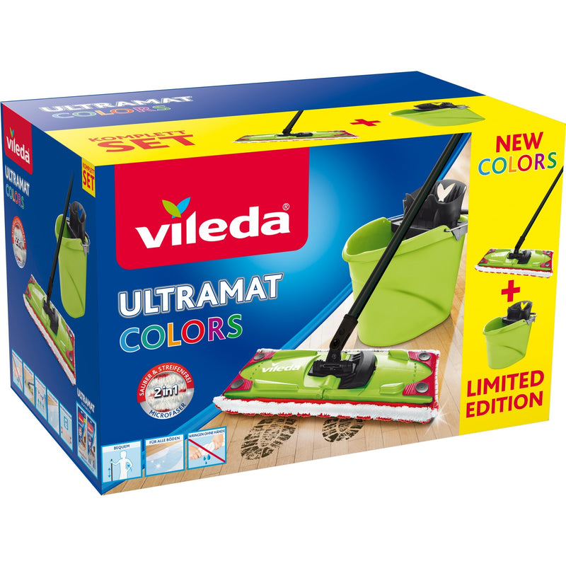 Load image into Gallery viewer, Vileda ultramat colors 2in1 complete set vloerwisser (groen zwart)
