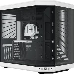 Hyte y70 midi tower behuizing (zwart wit | 2x usb-a | 1x usb-c | tempered glass)