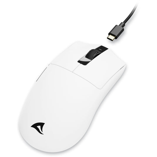 Sharkoon fireglider one gaming muis (wit, 400 - 12.000 dpi, 2.4 ghz usb)