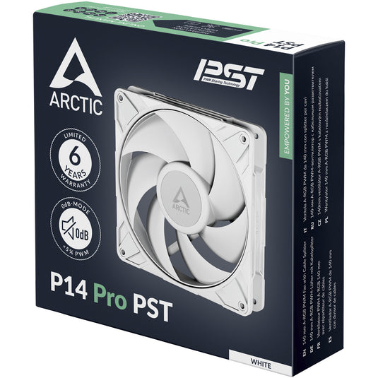 Arctic p14 pro pst rgb case fan (wit, 140 x 140 x 27 mm, pwm)
