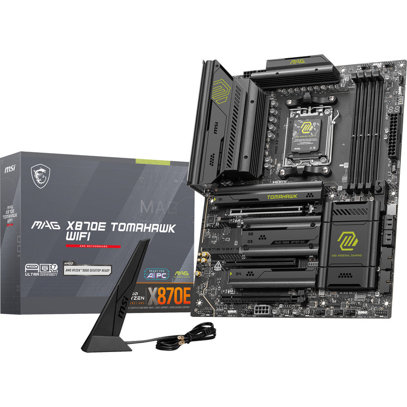 Afbeelding laden in galerijviewer, Msi mag x870e tomahawk wifi socket am5 moederbord (zwart, 5gb-lan, wi-fi 7, bt, sound, atx)
