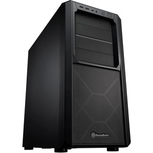 Silverstone sst-sed1-b midi tower behuizing (zwart | 2x usb-a | 1x usb-c)