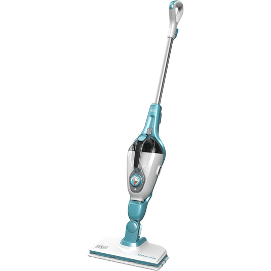 Black+decker fsmh1321 1600w steam-mop met 6 accessoires stoomreiniger (wit blauwgrijs)