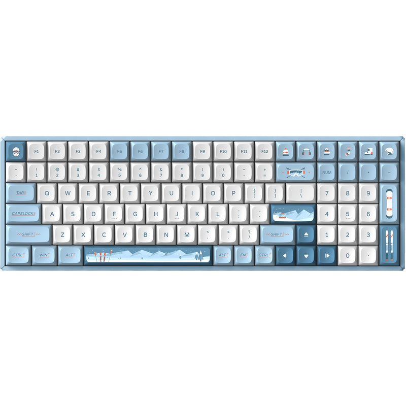 Load image into Gallery viewer, Iqunix f97 wintertide wireless mechanical keyboard, gaming toetsenbord (lichtblauw, us lay-out, cherry mx brown, rgb leds, 96%, hot-swappable, pbt, 2.4ghz | bluetooth 5.1 | usb-c)

