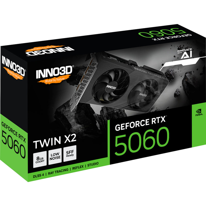 Chargez l'image dans la visionneuse de la galerie, Inno3d geforce rtx 5060 twin x2 8gb grafische kaart (dlss 4, 3x displayport, 1x hdmi 2.1)
