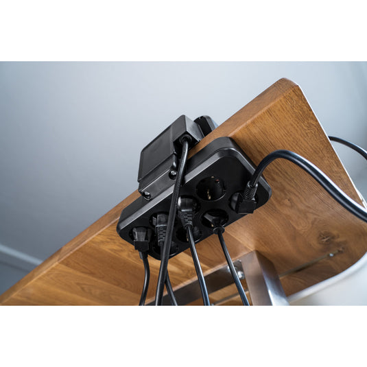 Brennenstuhl estilo duplex stekkerdoos met schakelaar stekkerdoos (zwart zilver, 1x usb c, 1x usb a)