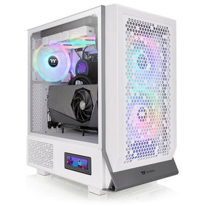 Thermaltake ceres 300 tg argb snow midi tower behuizing (wit | 2x usb-a | 1x usb-c | rgb | tempered glass)