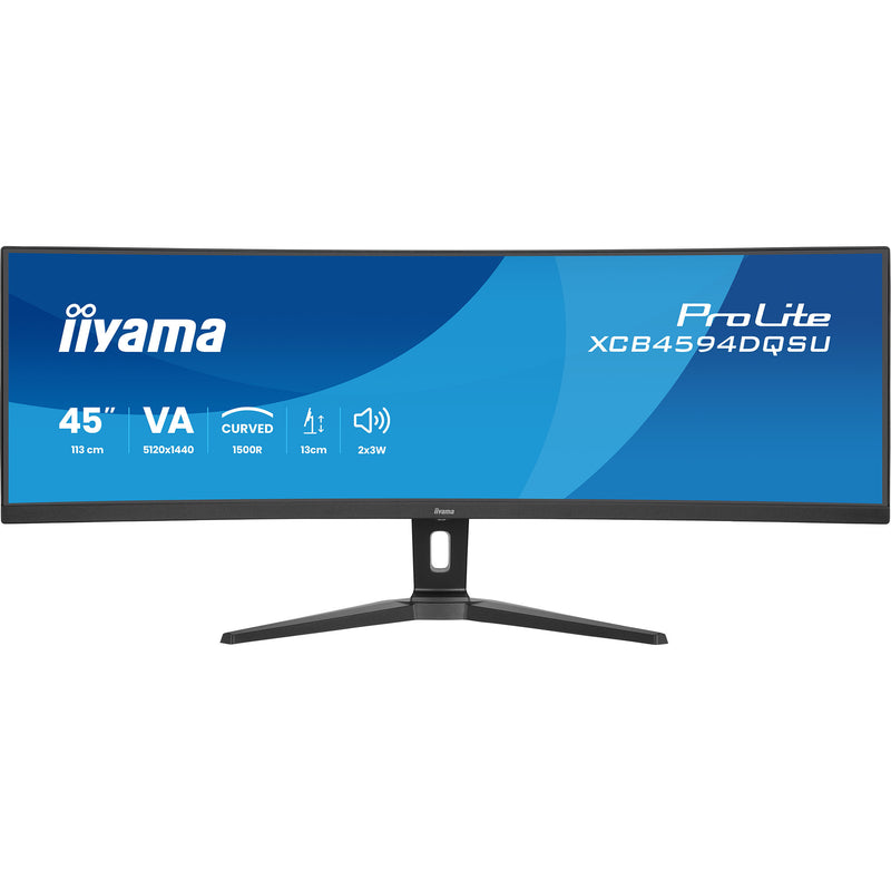 Load image into Gallery viewer, Iiyama prolite xcb4594dqsu-b1 44.5 curved ultrawide monitor (zwart (mat), hdmi, displayport, usb, audio)
