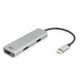 Act connectivity usb-c 4k multiport adapter voor 2 hdmi schermen, usb-a datapoort (aluminium)