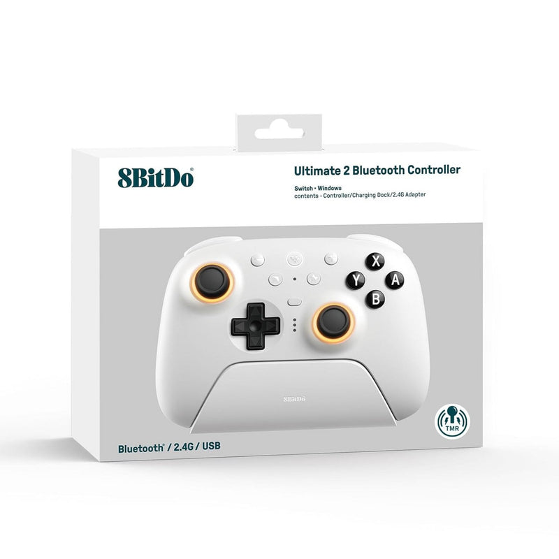Chargez l'image dans la visionneuse de la galerie, 8bitdo ultimate 2 bluetooth controller (wit, pc, switch 2, bluetooth usb-c 2.4 ghz)
