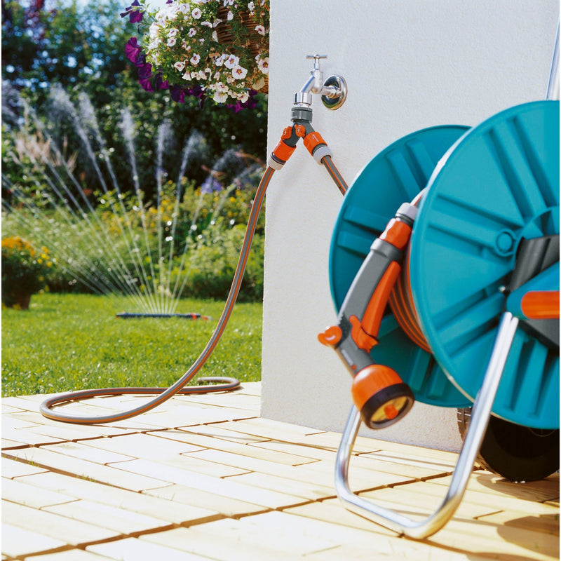 Load image into Gallery viewer, Gardena 2-weg-waterverdeler kraanstuk (grijs oranje, 940-20)
