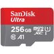 Sandisk ultra 256 gb microsdxc geheugenkaart (grijs rood, uhs-i u1, class 10, a1)