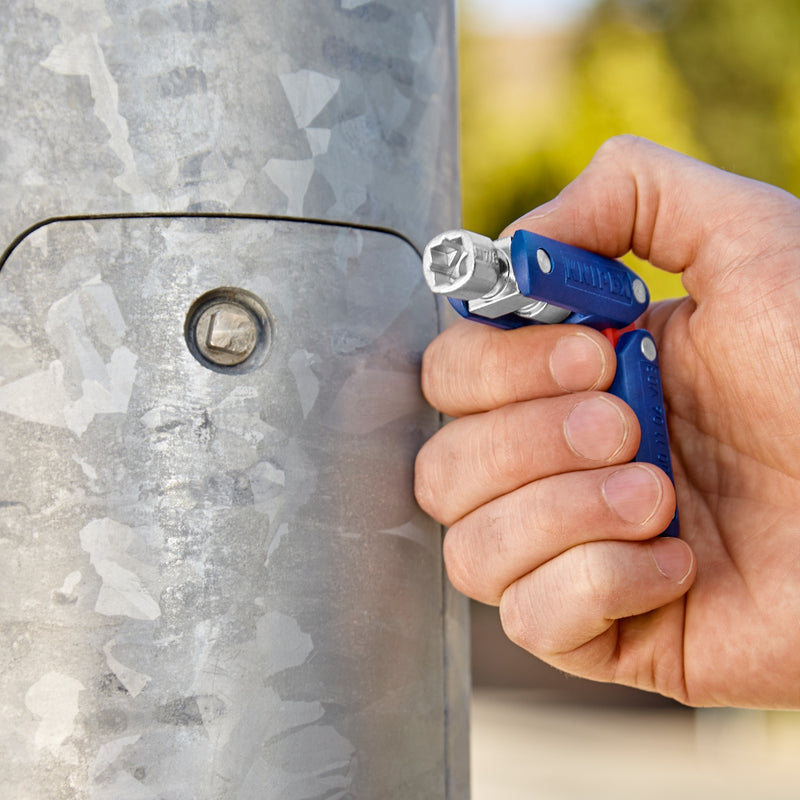 Load image into Gallery viewer, Knipex schakelkastsleutel doublejoint 00 11 06 v03 dopsleutel (blauw rood)
