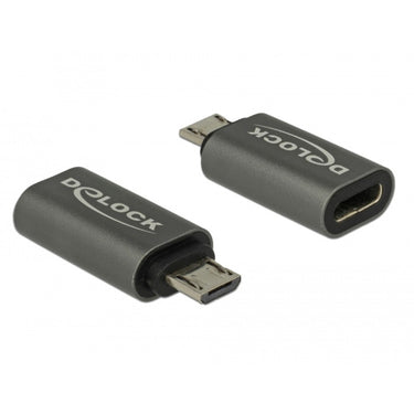 Delock adapter usb 2.0 micro-b male to usb type-c 2.0 female (antraciet)
