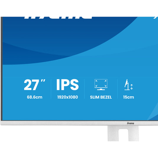 Iiyama prolite xb2797hsu-w1 27 monitor (wit (mat), 120 hz, hdmi, displayport, usb, audio)
