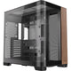 Antec c8 curve wood midi tower behuizing (zwart houtkleur | 2x usb-a | 1x usb-c | tempered glass)