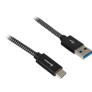 Sharkoon usb-a 3.2 gen 2 naar usb-c 3.2 gen 2 kabel (zwart grijs, 0,5 meter)