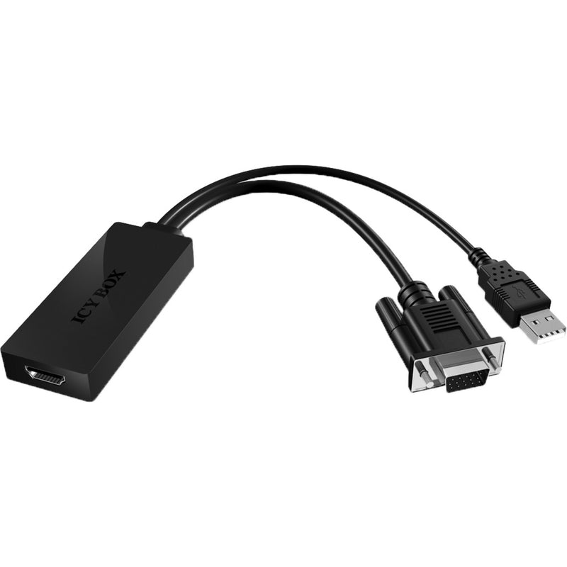 Load image into Gallery viewer, Icy box ib-ac512 vga + audio - hdmi adapter (zwart)
