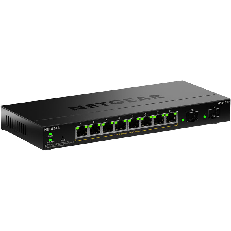 Load image into Gallery viewer, Netgear gs310tpv2 switch (zwart, 55w poe budget)
